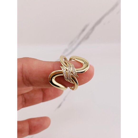 10k gold ring abstract chunky polished design size - Picture 2 of 8